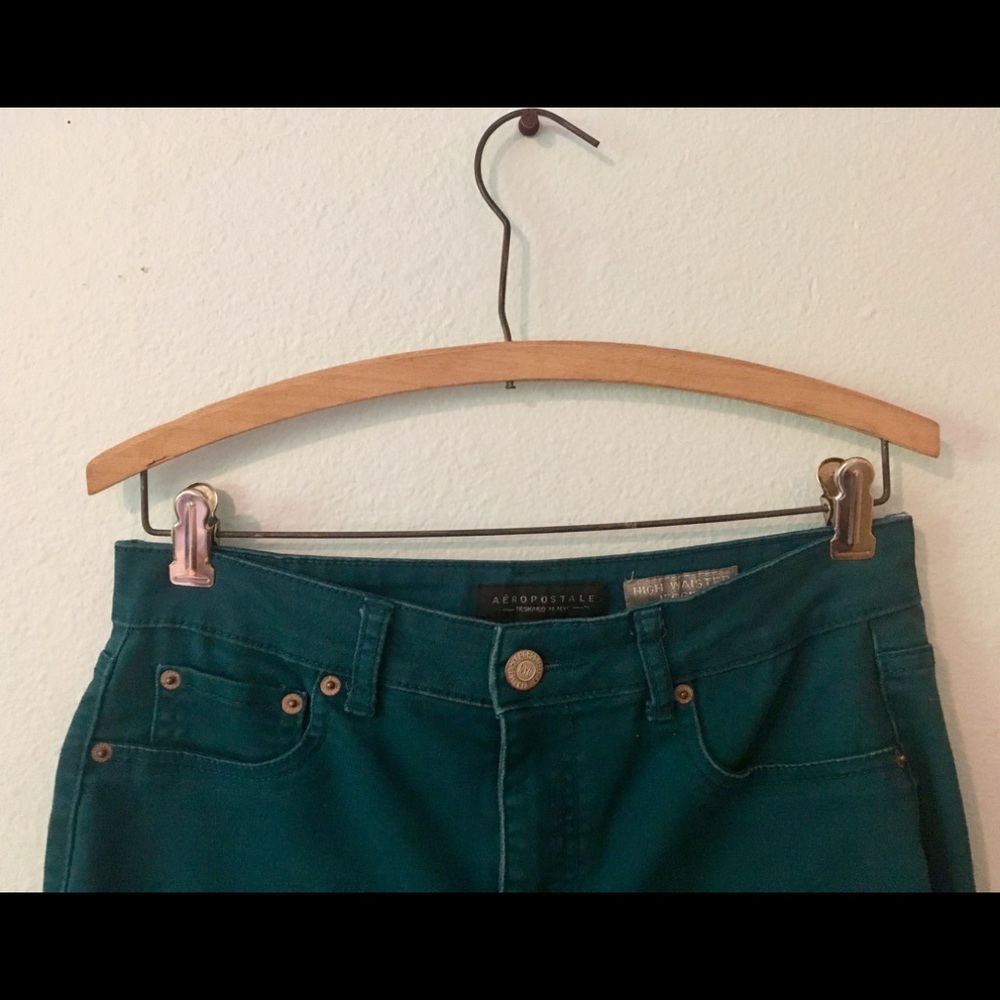 Stretchy Comfy Cyan-Colored Jeggings